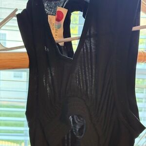 FREE PEOPLE Black Asymmetrical Skirt/Cropped Top SET XS